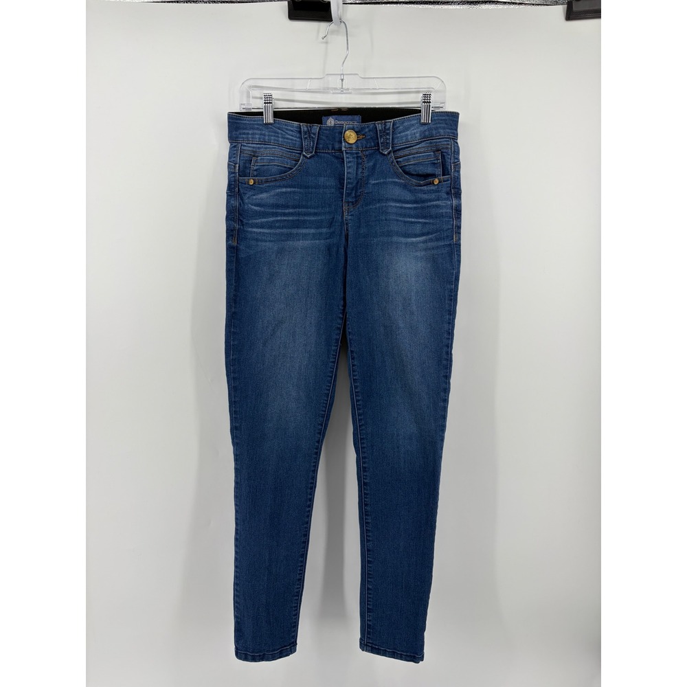 Democracy Womens 6 Blue Skinny Jeans Absolution Stretch Medium Wash B1175EBV2